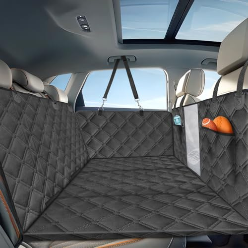 Nobleza Hundedecke Auto Rückbank mit Hartschale, Autoschondecke Hund Rücksitz Erweiterung (+40% Platz), Wasserdicht Kratzfest rutschfest, Universal für Auto & SUV, 164x131cm