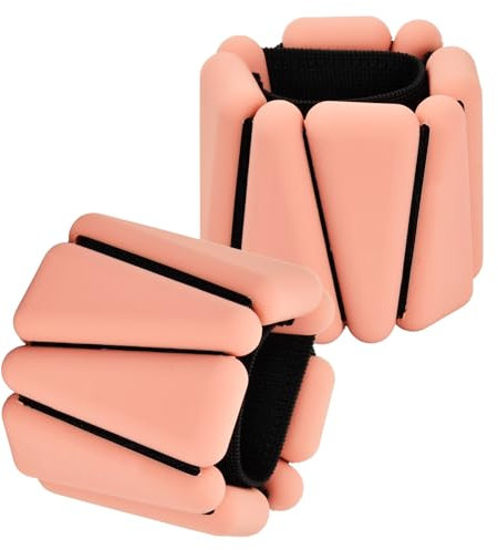 2 Pcs Handgelenk Knöchel Gewichte für Damen Herren Kinder, 0,45kg Jedes, Verstellbar Gewichtsmanschetten Fuß Hand, Silikon Fitness Gewichte Beine Arme, Knöchelgewichte Set Yoga Laufen Gehen (Hellrosa)