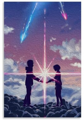 ZCHLATGDE Your Name Kimi No Na Wa Póster de Manga Pintura Decorativa Lienzo Arte de Pared Salón Póster Dormitorio Pintura, Arte de Pared Impresión de Imagen Moderna Decoración de Habitación Familiar
