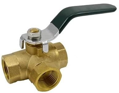 BYLSAGWHT 1/4 3/8 1/2 3/4 -2 Tee 3 Ways Full Port T-Port L-Port Brass Ball Valve(1-1/2,L port)