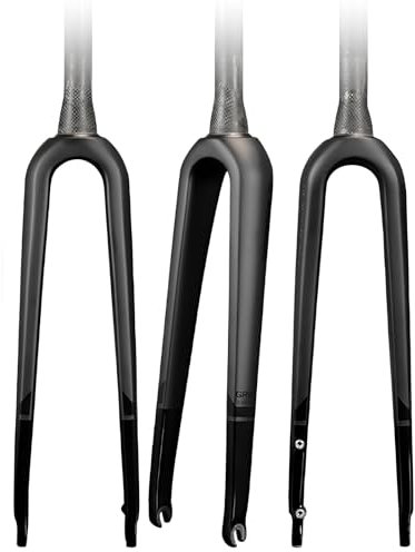 Forcella Bici Da Strada Gravel 700C Forcella Rigida Per Bici Da Strada In Fibra Di Carbonio 1-1/8 Forcella Rigida Con Tubo Conico A Sgancio Rapido 9*100mm Forcelle Anteriori Bici Freno A Disco Forcell
