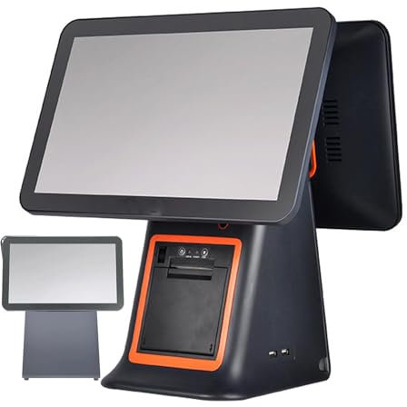 YLANMEI Écran Tactile LCD de 15,6 Pouces pour Caisse enregistreuse Écran Tactile pour Caisse enregistreuse de Vente au détail Windows Écran Tactile LCD de 64 Go pour Caisse enregistreuse,Black