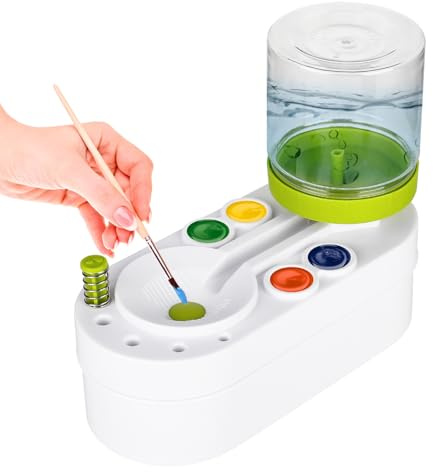 YHNDECO Pinselreiniger Bürstenspüler Brush Cleaner, Pinsel Reinigungsgerät Paint Brush Rinser Automatische Pinselspüler mit Fließendem Wasserkreislauf für Acryl, Aquarell, Malerei