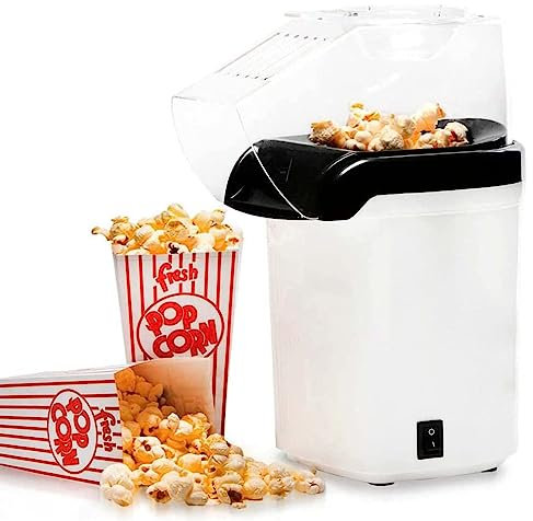 1200W Hot Air Popcorn Machine, Mini Household Electric Popcorn Popper Maker, with Measuring Cup and Removable Lid