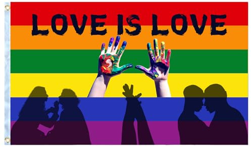 MORAINJAY Drapeau LGBT,Marche des Fiertés Drapeaux,90x150cm Drapeau Arc-en-Ciel,3x5ft,2 Œillets Laiton Antirouille,- Pour Défilés,Décoration Pride Fête,Imperméable,Intérieur,Extérieur