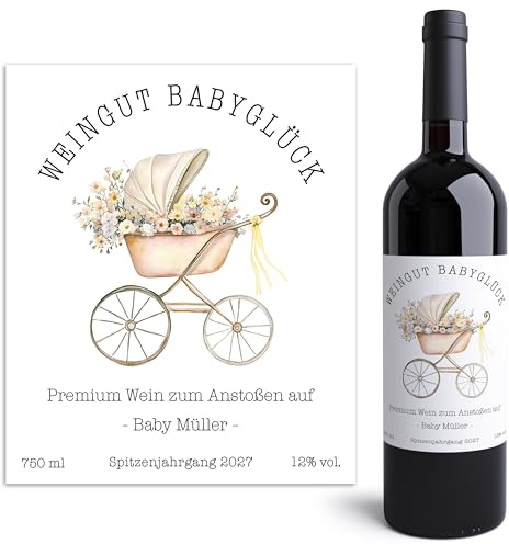 Schwangerschaftsverkündung personalisierte Weinetiketten Wir bekommen ein Baby Flaschenetiketten Großeltern Schwangerschaft verkünden Etiketten 2 Stk. | 10x12 cm