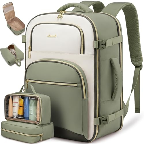 LOVEVOOK Handgepäck Rucksack Flugzeug, 40L Groß Reiserucksack Damen Herren, Wasserdicht Travel Backpack 17 Zoll mit Laptopfach, Reise Rucksack-damen für Geschäftsreise Business Weekend