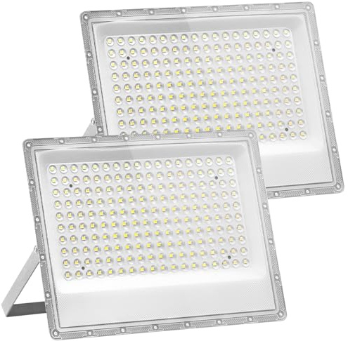 Dibaful 2 proiettori a LED da 150 W per esterni | Proiettori per esterni 6500 K Bianco freddo IP66 impermeabili | Proiettori a LED per giardini e campi sportivi