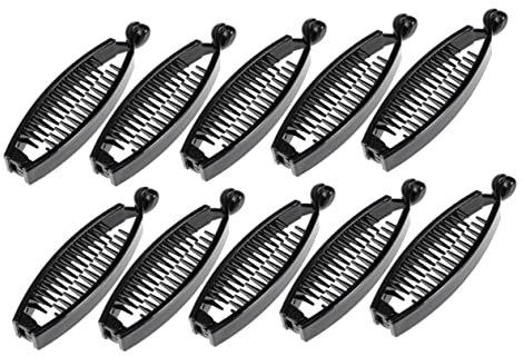 OATIPHO 10pièces Lot De Pinces à Cheveux Banane Pour Queue De Cheval Élastique Vernis Brillant