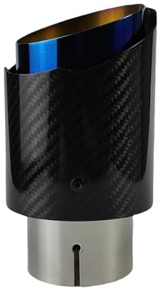 Terminale Di Scarico Silenziatore universale per auto in fibra carbonio acciaio inossidabile placcatura blu punta ugello scarico marmitta lucida in twill Terminale Scarico Auto(51mm-101mm)