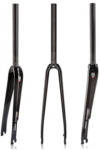 DHNCBGFZ Gravel 700C Kohlefaser Rennrad Starre Gabel 1-1/8 Gerade Vorderradgabel Disc/C Bremse City Bikes Starrgabel QR 9mm