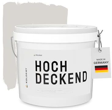 Kolorat® matte Wandfarbe, helles, warmes Greige 5L hochdeckend | Made in DE | Innenfarbe für Wand & Decke, tropft nicht, geruchsarm, für Raufaser, Putz, Gipskarton, Malervlies und Vlies