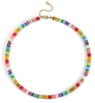 CrystalTears Women’s Beaded Necklace for Women Ladies, Healing Crystals Gemstone Beads Necklaces Colorful Boho Stone Beaded Necklace Summer Beach Jewellery Gifts for Women Girls Mum Birthday