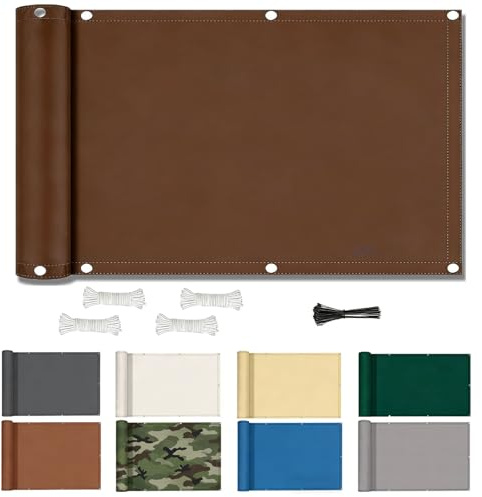Toldo Vela de Sombra Exterior Impermeable 4x7M Rectangular Toldos Exterior Jardín Terraza Protección Rayos UV para Exteriores, Pergola, Terrazas con Ojales y Cuerdas de Fijación - Marrón