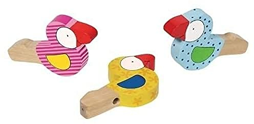 goki 4013594619714 Musikinstrument-Vogeltröte aus Holz einzeln, 2 Monate to 12 Jahre, Multicolor