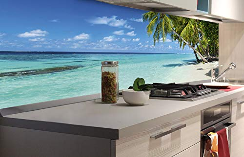 Dimex Küchenrückwand Folie selbstklebend Strand IM Paradies | Klebefolie - Dekofolie - Spritzschutz für Küche | Premium QUALITÄT - Made in EU | 180 cm x 60 cm