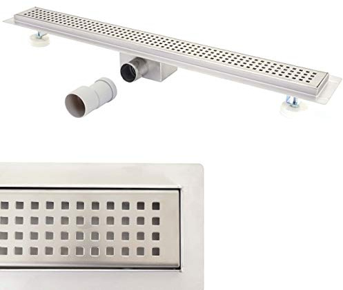 Mendler Duschrinne HWC-D94b Edelstahl Siphon 50-120cm - 100cm | Bodenablauf, Abflussrinne, Duschablauf