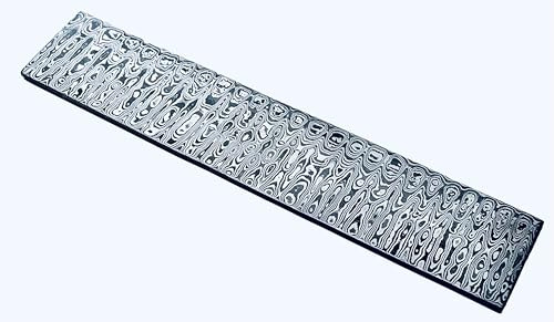 ExtremE Damasco Acero Billet Bar Hecho a Mano Escalera Patrón 25x5cm Bush Artesanía Cuchillo Herramientas Hacer Bar