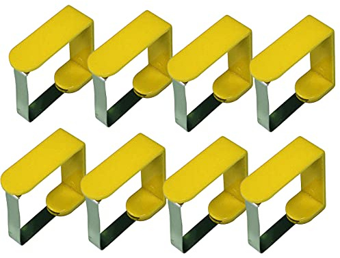 all-around24 8 x Tischdeckenklammer Tischtuchklammern Tisch Decken Halter Klemme für Tischplatte Decke (8 Stück Gelb)