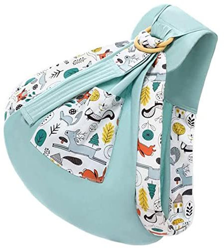 WPHH Babytrage, Ergonomischer ​Tragetuch Für Neugeborene, Verstellbarer Wickelbezug Für Neugeborene, Multifunktionale, Weiche, Atmungsaktive Kindertrage Für Die Ganze Saison,Blau