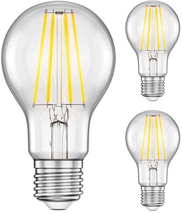 ledscom.de 3x E27 ampoules LED, A60, blanc (4000 K), 7,3 W, 1020lm, variateur à 3 positions