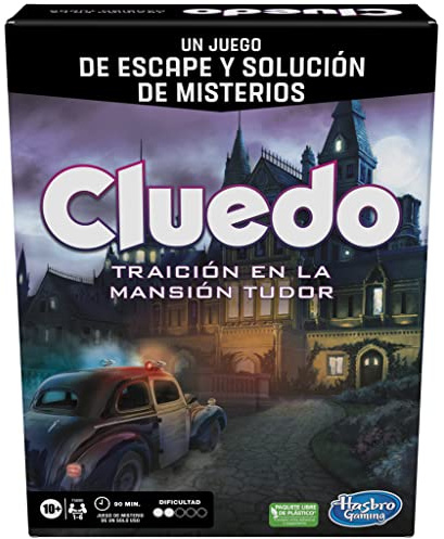 Hasbro Gaming Cluedo Traición en la Mansión Tudor - Juego de Mesa de 1 a 6 Jugadores para Niños a Partir de 10 Años, Juego de Detectives y Escape Room para Fiestas con Amigos