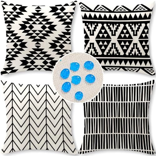 Cirzone Outdoor Kissen 40x40 4er Set Dekokissen, Kissenbezüge Sofakissen für Deko Wohnzimmer, Garten, Balkon