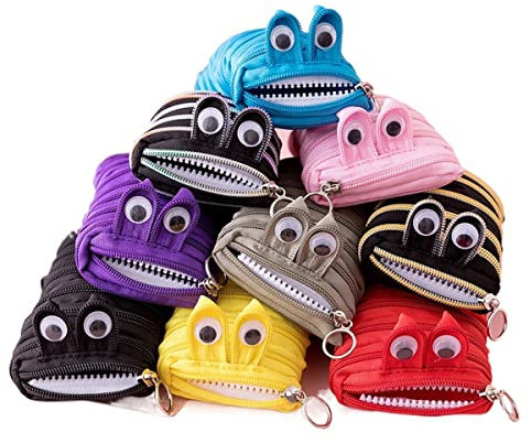 LEGVAEY 1 x kreatives Federmäppchen für Damen und Herren. Das große Federmäppchen besteht aus einem langen Reißverschluss, grau, Schulranzen-Set