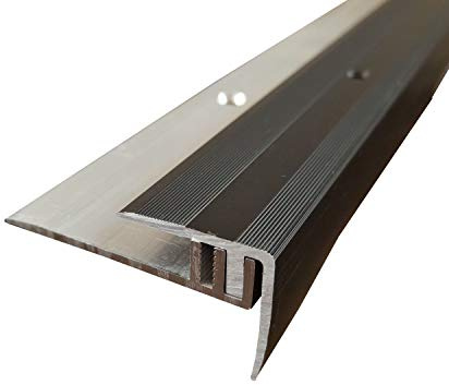 ufitec Profilsystem für Parkett- und Laminatböden - für Belagshöhen von 7-16 mm - viele Farben lieferbar (Treppenkantenprofil | 90 cm lang, Bronze Dunkel)