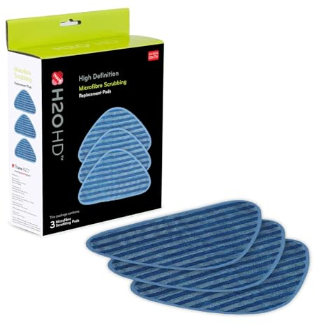 H2O HD Cloth Pack - Set of 3 Scrubbing Cloths for Steam Cleaners - Optimize Your Cleaning Power with Pads Specifically Designed for Your H20 HD Steam Mop