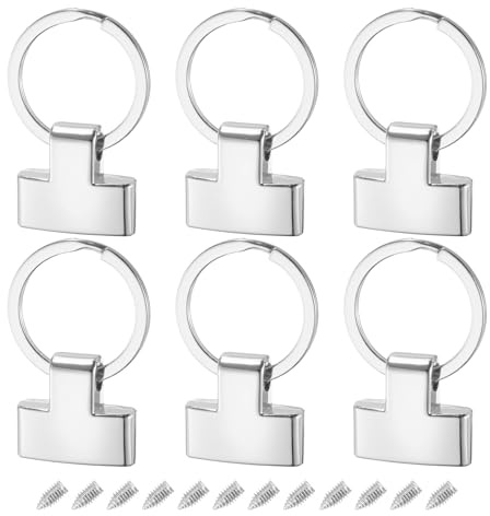 QUARKZMAN 6 Stück O Ring Nieten 22mm Schlüsselanhänger Hardware mit 25mm ID Schlüsselring Geldbörsen Taschenzubehör zum Nähen Metallringe für Leder Handwerk Hängende Lanyards, Silberton