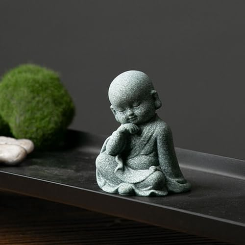 URPIZY Meditierende Baby-Buddha-Statue, Gartendekoration, Gartenmönch-Figur, Skulptur, Innen- und Außenbereich, Dekoration für Zuhause, Terrasse, Veranda, Hof, Kunstdekoration (A)