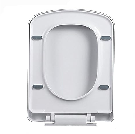 TISTIK Elongated Square Toilet Seat with Adjustable Hinge, Quick Release, Soft Close Toilet Seat White, Square Toilet Seat Cover 36 * 45Cm,04D