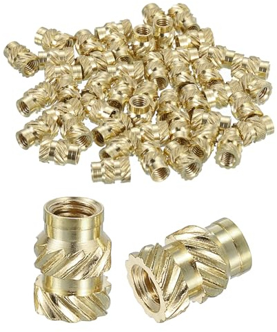 QUARKZMAN Écrous à Insérer Cannelés, 50 Pièces M3 x 7mm L x 5mm OD en Laiton pour Impression 3D, Inserts Filetés Femelles, D'Insertion