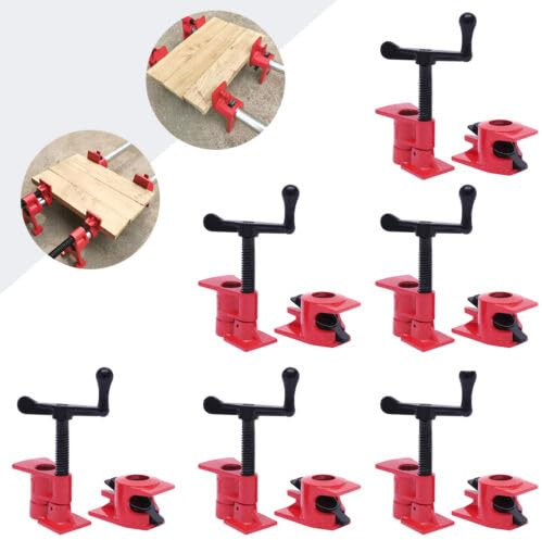 6 Stück Rohrzwingen 3/4 zoll Rohrzwinge Set Rohr-Schraubzwinge Metallklemmen aus Eisen Schraubzwinge Bar Clamp DIY Handwerkzeug Kit für Schlauch, Rohr, Kabel, Familie Wasser Rohr usw.