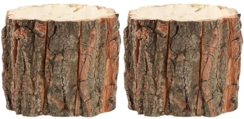 BESPORTBLE 2 stycken rustik vattentät blomkruka med bark för trädgård och vardagsrum för bröllop mors dag dekoration för inomhus och utomhus