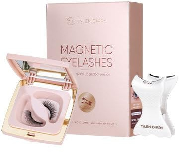 Mlen Diary Magnetic Eyelashes, Magnetische Wimpern Kit, Wiederverwendbare falsche Wimpern ohne Eyeliner, Upgraded 3D Dual Magnetic Eyelashes (01 Sunflower)