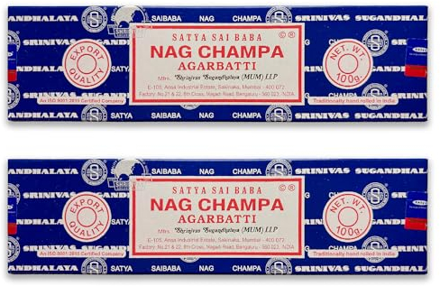 Bastoncini di incenso Satya Nag Champa - 1 Confezione da 250 g - Aromaterapia - Meditazione - Spiritualità - 100% Natural EcoFriendly