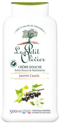 LE PETIT OLIVIER - Crème Douche Extra Douce & Hydratante - Jasmin Cassis - PH Neutre Pour la Peau - Sans Savon, Sans Colorant - Fabriqué en France - 500 ml