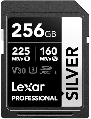 Lexar Scheda di memoria SDXC professionale da 256 GB, UHS-I, C10, U3, V30, video 4K, fino a 205/140 MB/s in lettura/scrittura, per fotografi professionisti, videografi e appassionati