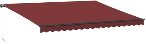 vidaXL Markise Manuell, Gelenkarmmarkise mit Kurbel LED, Sonnenmarkise für Garten Terrasse Bistro, Balkonmarkise Sonnenschutz, Weinrot