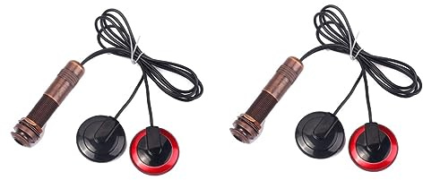 VICASKY 2pcs Mandolin Pickup Piezo Microphone Pickup for Acoustic Instruments Featuring Internal Sensor and Endpin Jack for Music Performance