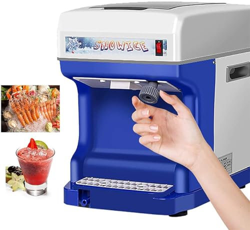 Machine à Glace pilée Commerciale, broyeur à Glace électrique 110 V-220 V, Machine à cône de Neige de Table, Finesse de Glace réglable, pour Utilisation à Domicile/Commerciale, fêtes d'été, Bar