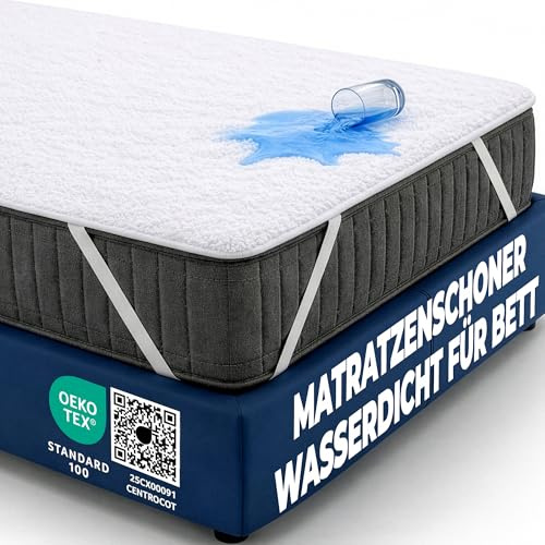 Matratzenschoner 140x200 cm wasserdichte Matratzenauflage aus Baumwolle Inkontinenzunterlage Nässeschutz Matratzenbezüg Atmungsaktive Anti-Allergie und Anti Milben für Bett und Matratze Waschbar