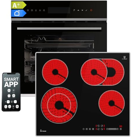 KKT KOLBE | Autarkes Herdset | 60cm Einbaubackofen EB8317HC | 59cm Kochfeld CH5901AL | Drehspieß | Pizzafunktion | Grill | Umluft | Heißluft | Automatik-Timer | Air Fry Gitterrost | SET8317HCCH59AL