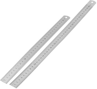 STOBOK 2pcs Professional Precision Scale Ruler Steel Straight Rulers for Measuring and Drawing