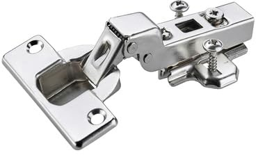 Hettich Ecomat Topfscharnier, für Mittelwandanschlag, Kröpfung 9,5 mm, 110°, Stahl vernickelt, 1 Stück, 62404
