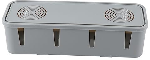 TINEASUR Scatola Porta-spina e Organizzatore Di Cavi Grigio, Scatola Di Sicurezza Per Prese Elettriche Per Casa e Ufficio, Protezione Ragazzo Ragazza Emissione Calore Facilitata e Risparmio Spazio