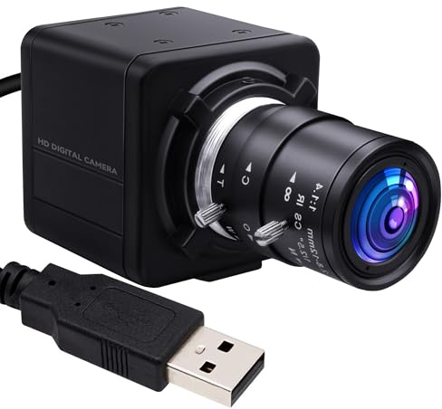 Magnolia 5MP HD USB Camera with 2.8-12mm Varifocal Manual Lens, 4X Optical Zoom Webcam with OV5640 Sensor, 1944P Computer Camera for PC/Laptop/Raspberry Pi