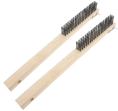 ABOOFAN 2pcs Pizza Brush for Cleaning Wire Brush Heat Resistant Wooden Handle Versatile Oven Grill Tool